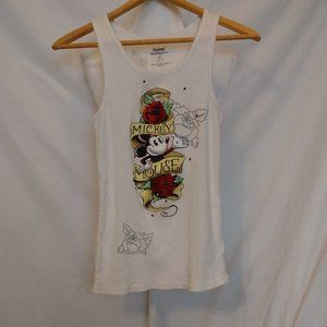 Disney Mickey Mouse White Sleeveless Top Size L